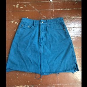 Blue denim skirt